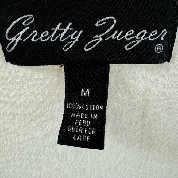 Getty Zueger 100% Cotton White Embroidered Lace Detail Tunic - Picture 11 of 11